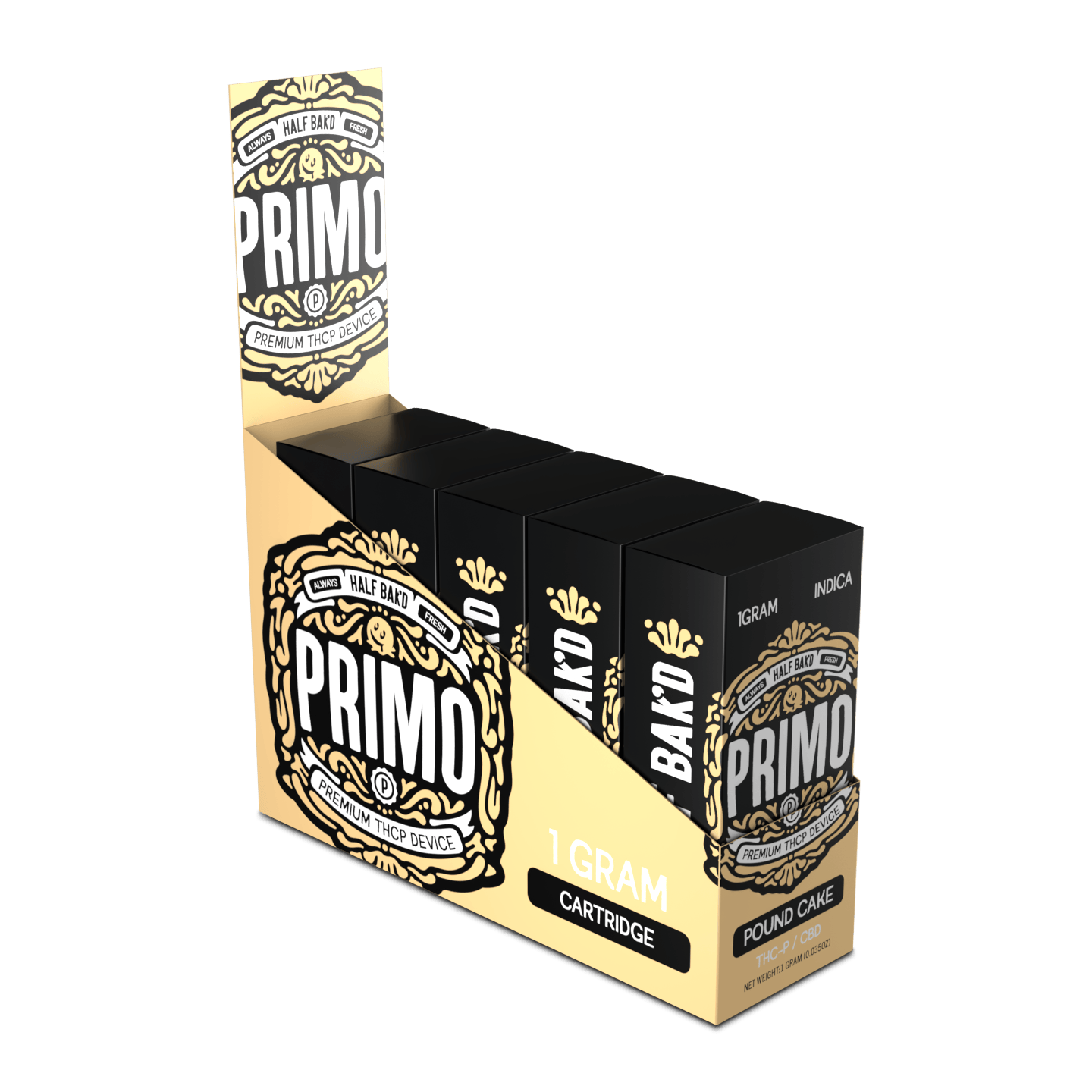 PRIMO THC-P | Pound Cake 1G Cartridges | 5PK CDU Fresh Collective PRIMO THC-P | Pound Cake 1G Cartridges | 5PK CDU Fresh Collective