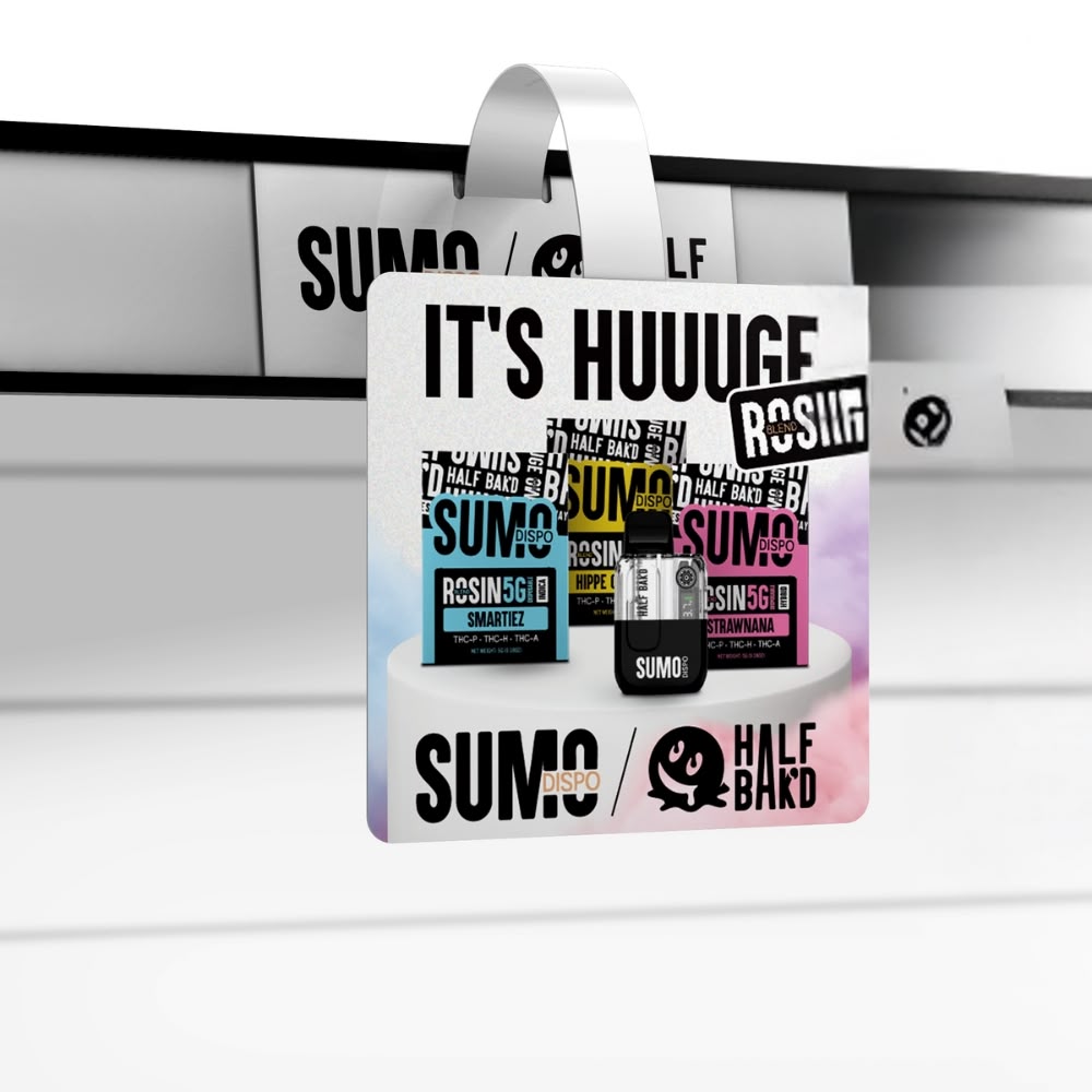 Shelf Talkers Sumo Dispo | White 50CT | HALF BAK&