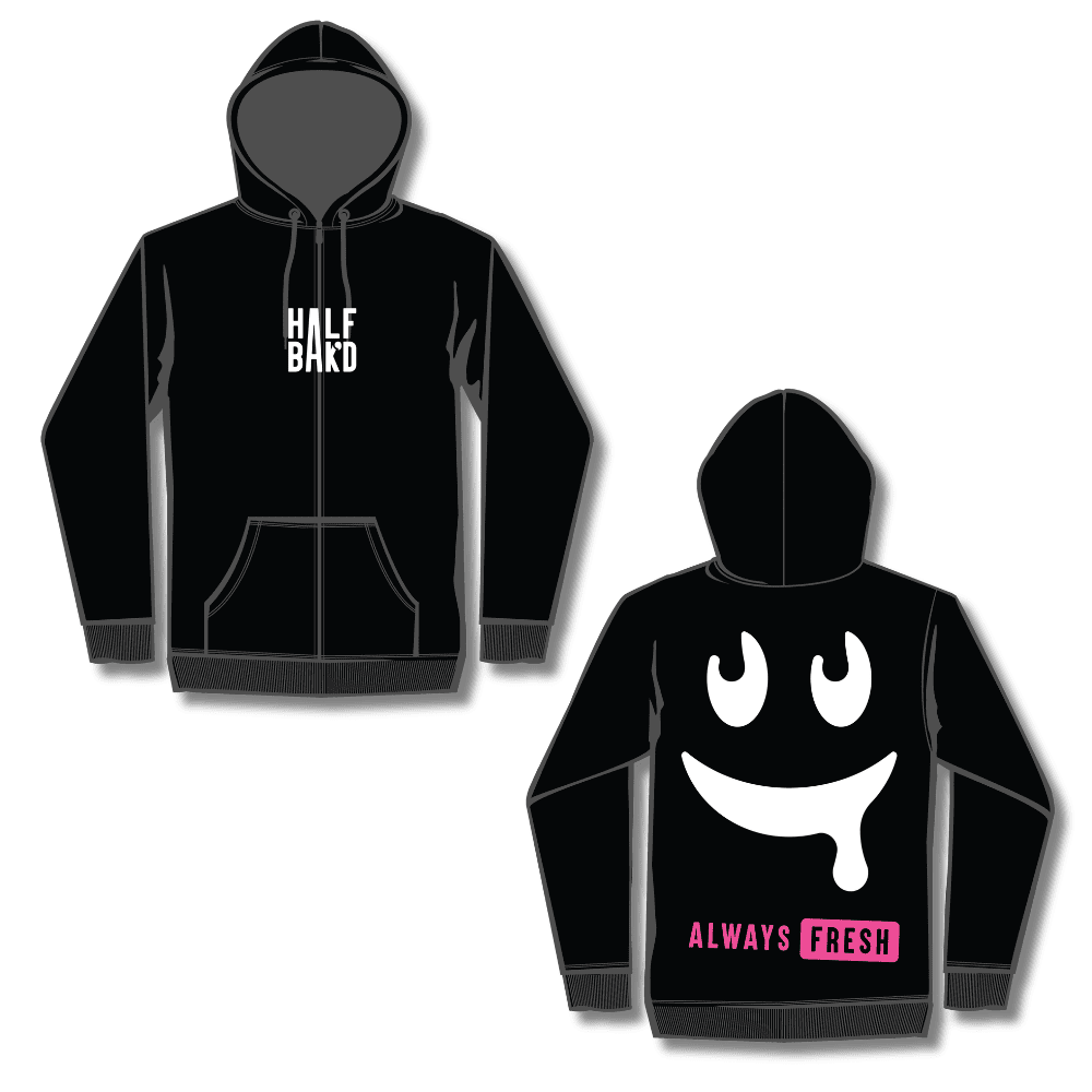 Black Unisex Terry Hoodie V2 - Winter 2024  - HALF BAK&