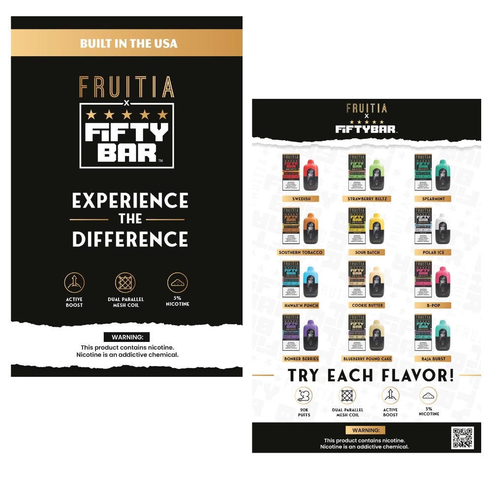 Flyers - Flavor Card | FRUITIA x Fifty Bar