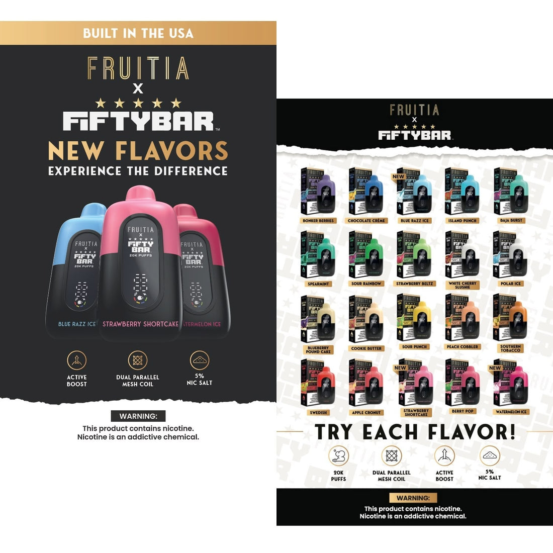 Flyers - Flavor Card | FRUITIA x Fifty Bar