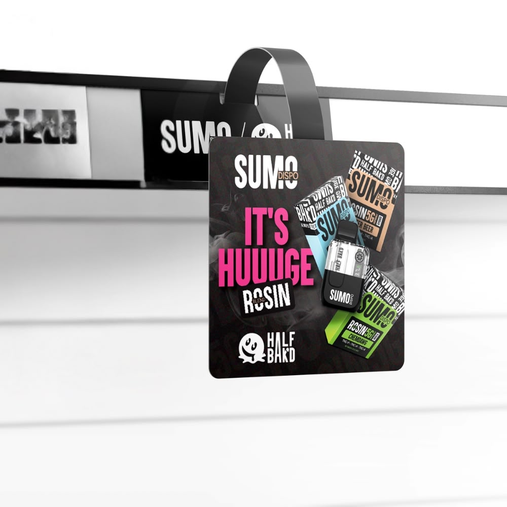 Sumo Dispo Shelf Talkers Black 50CT - HALF BAK&